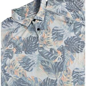Tommy Bahama Island Zone Costa Brava Tropical Polo Shirt Mens XXL Blue Palms